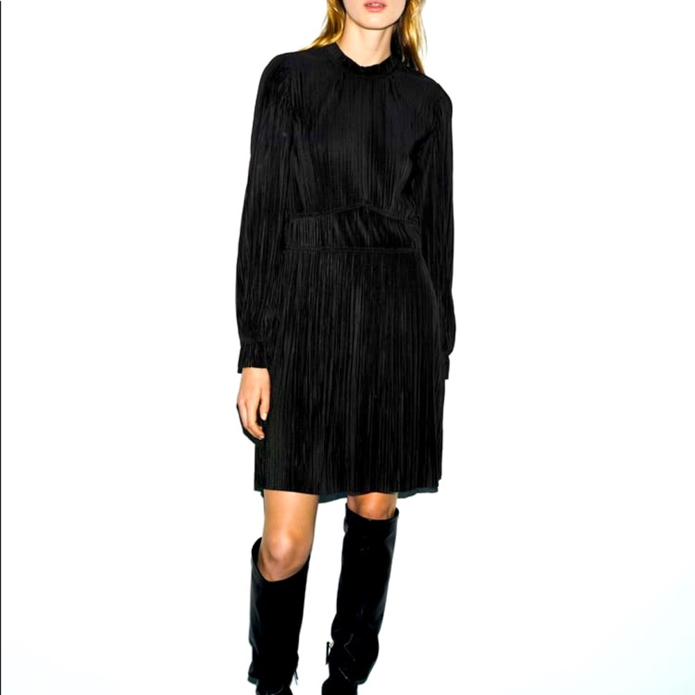 Zara charcoal pleated dress *NWOT*